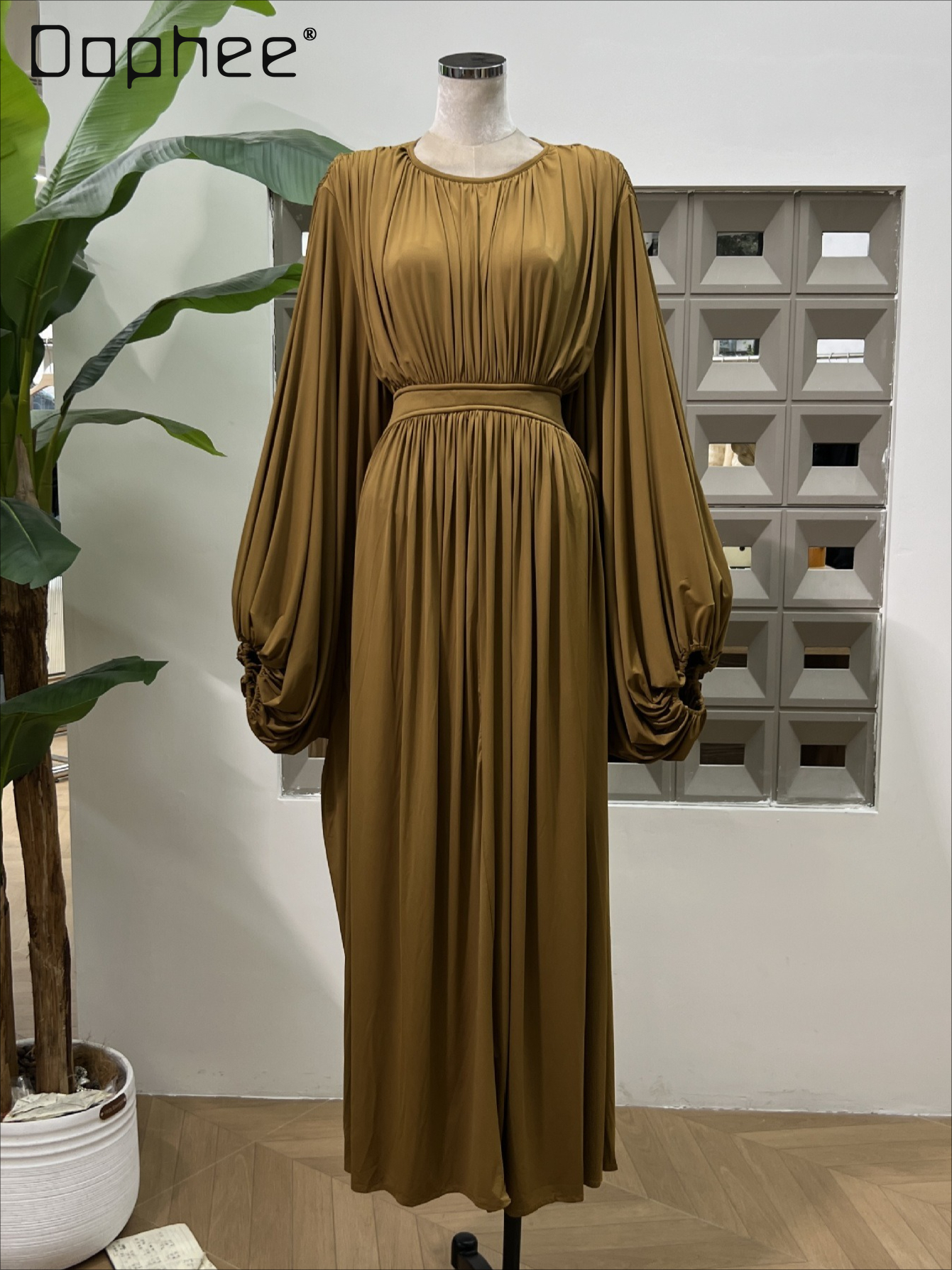 Linen Dress Wrap - European American Women Clothing Fashion Bat