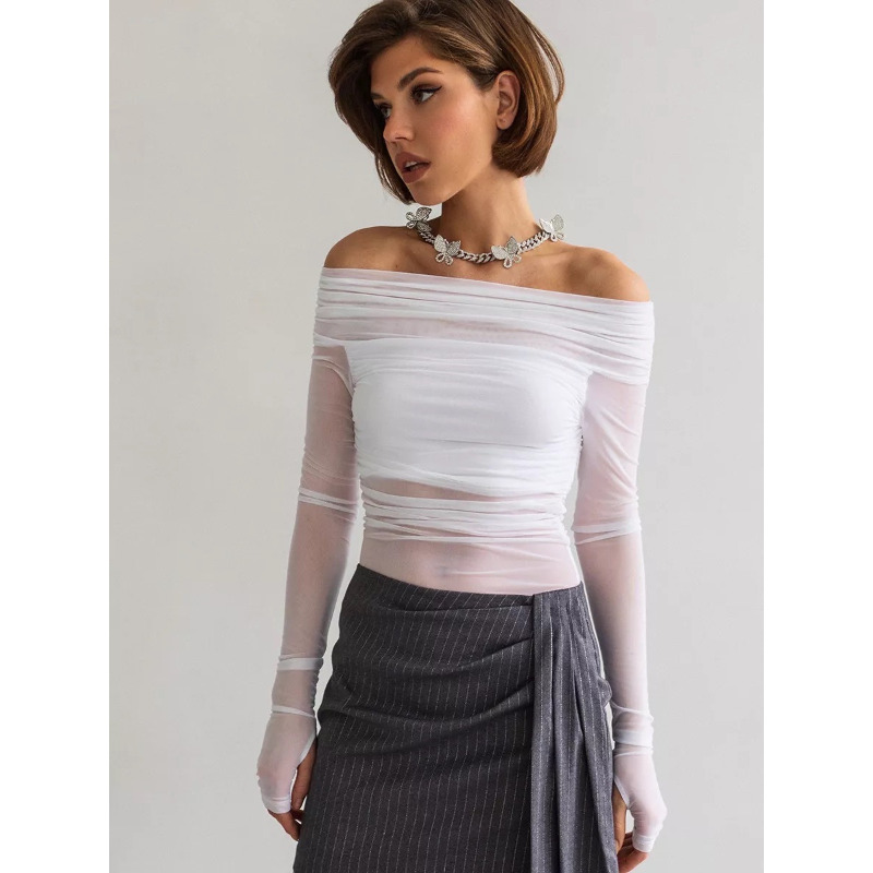 Women  Mesh Off Shoulder Top S - Blouse Off Shoulder incelemesi ve fiyatı