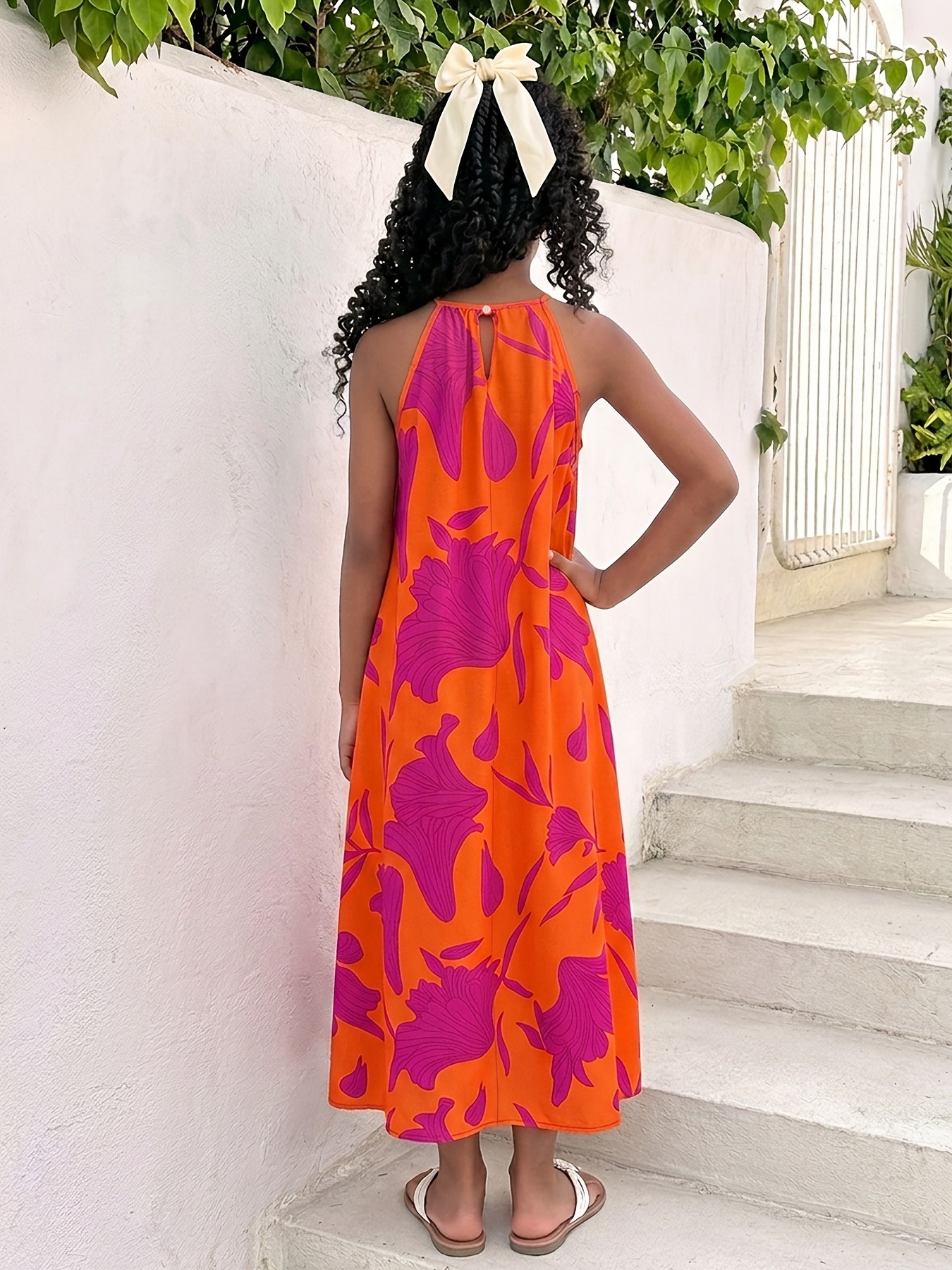 Trendy Girls Orange Magenta Le - Maxi Dress Halter incelemesi ve fiyatı