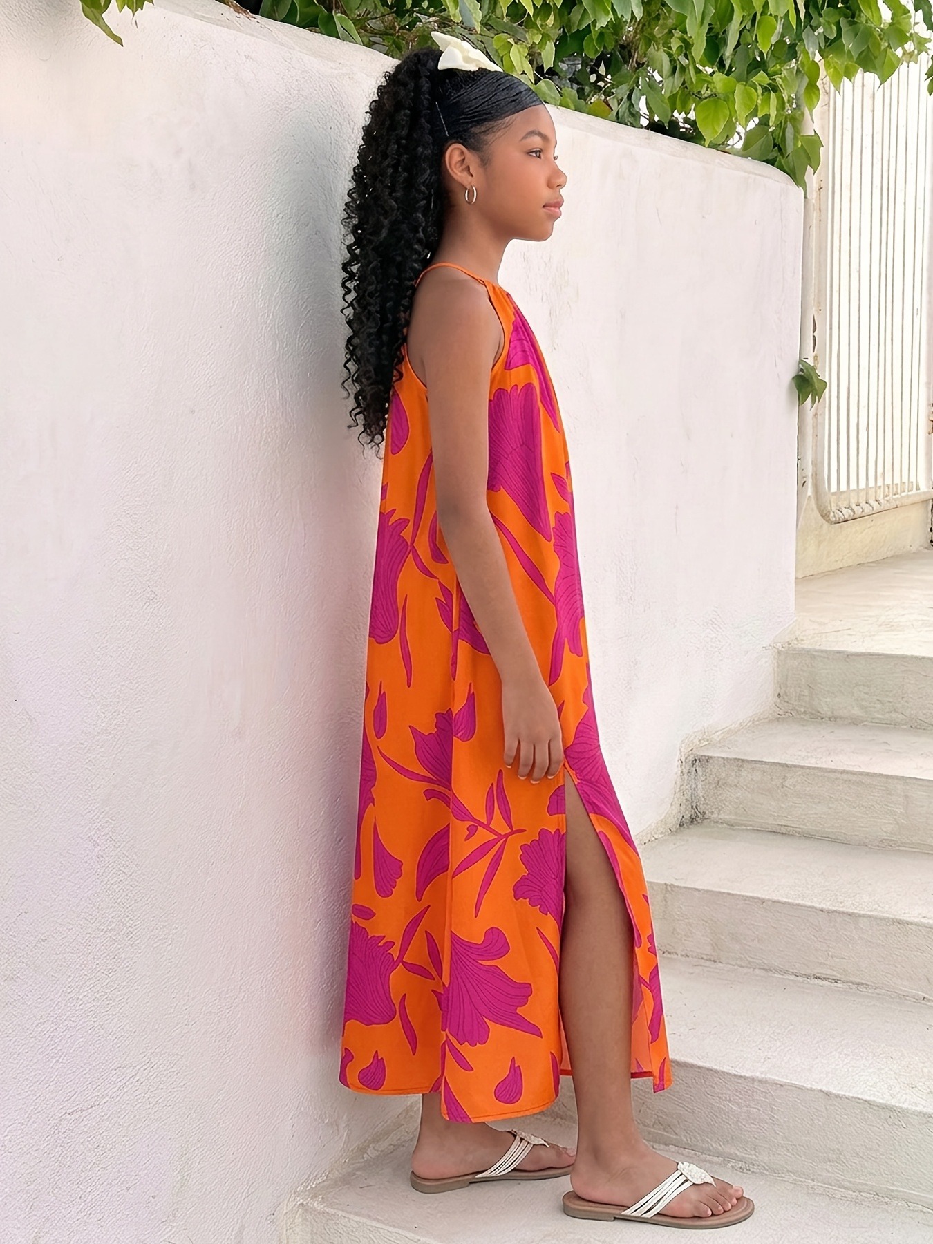 Trendy Girls Orange Magenta Le - Maxi Dress Halter incelemesi ve fiyatı