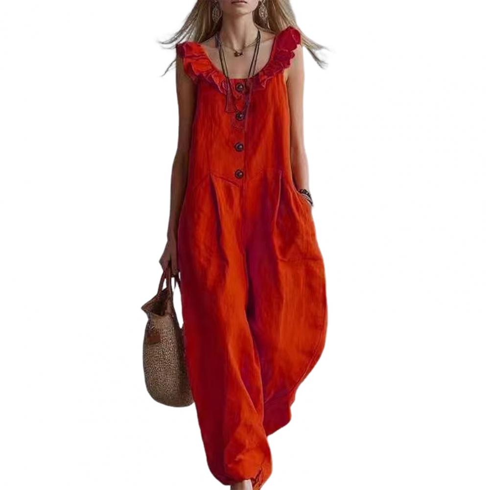 Women Jumpsuit Breathable Rela - Jumpsuit Linen Relaxed incelemesi ve fiyatı