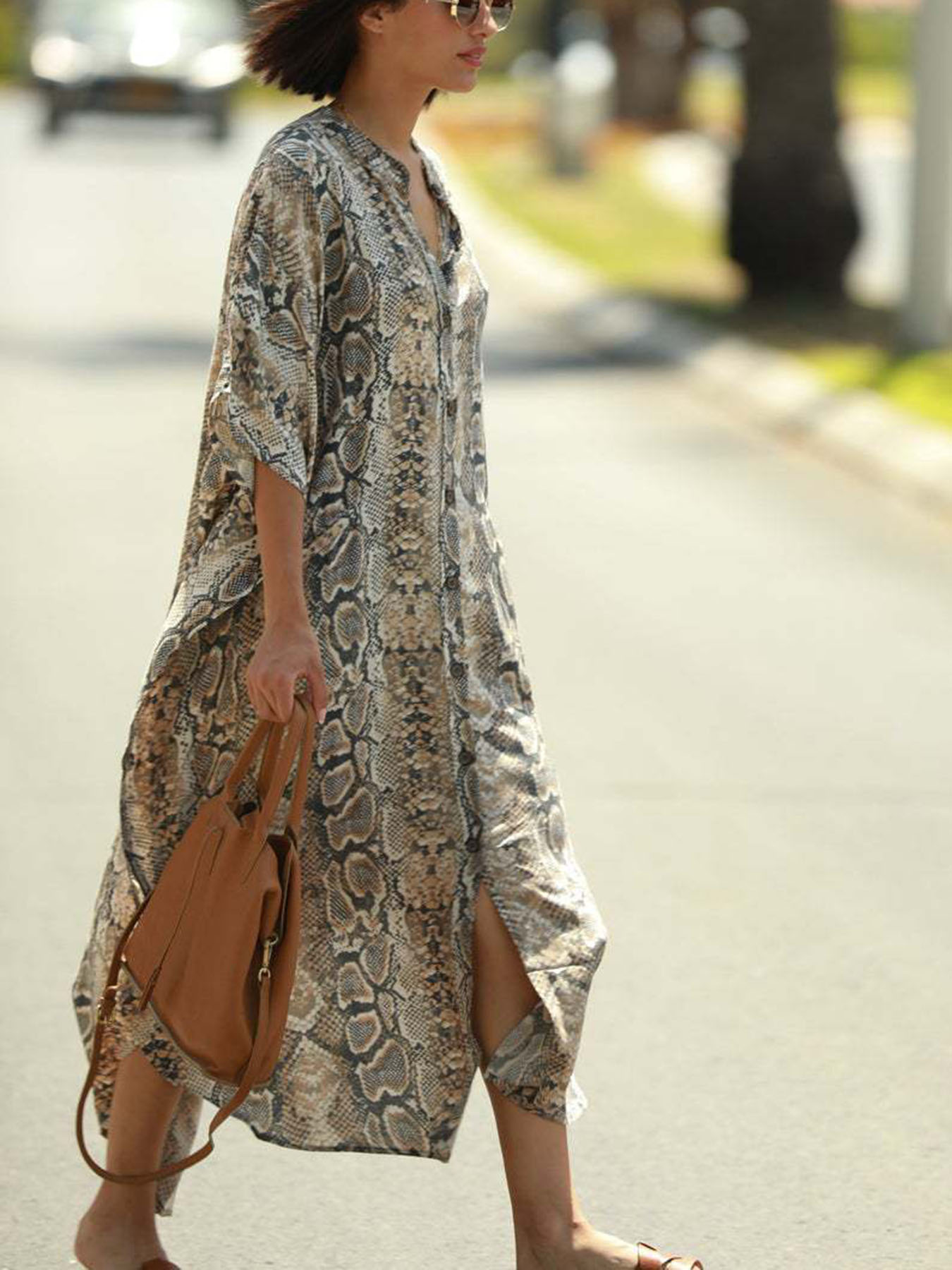 Bohemian Print Beach Cover-Up  - Cover Up Kaftan incelemesi ve fiyatı