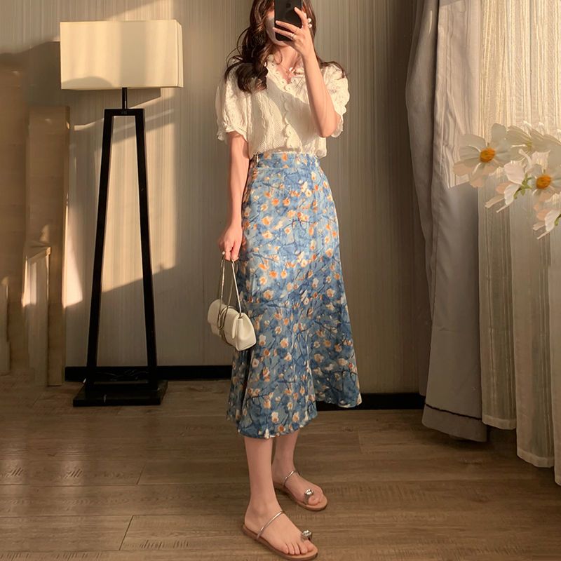 Women's Summer Two-Piece Set L - Midi Skirt Floral incelemesi ve fiyatı