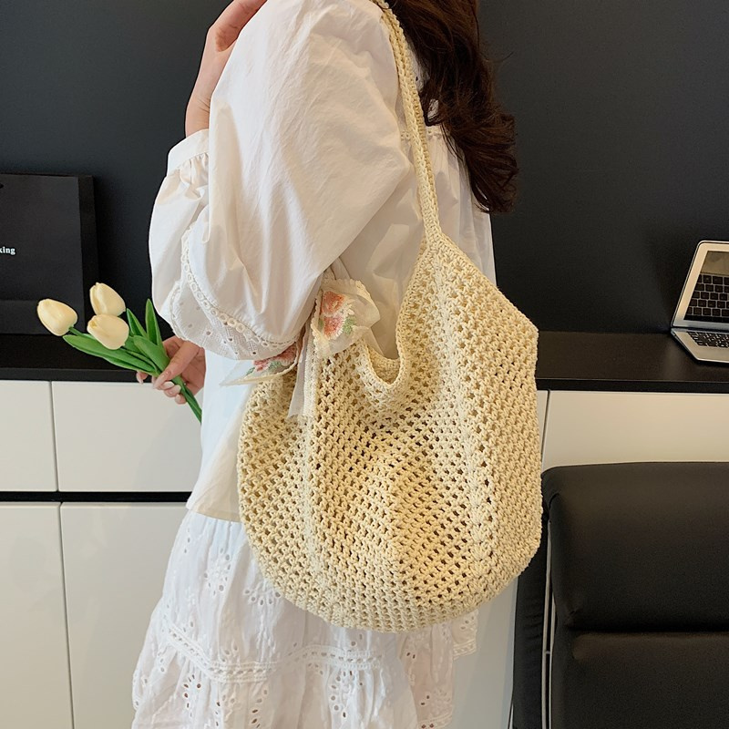 Summer Lace Bow Tote Bags Wome - Crochet Bag Raffia incelemesi ve fiyatı