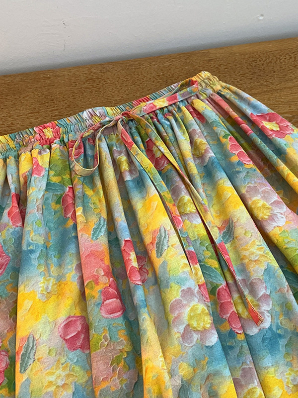 Retro Artistic Large Size A-Li - Midi Skirt Floral incelemesi ve fiyatı
