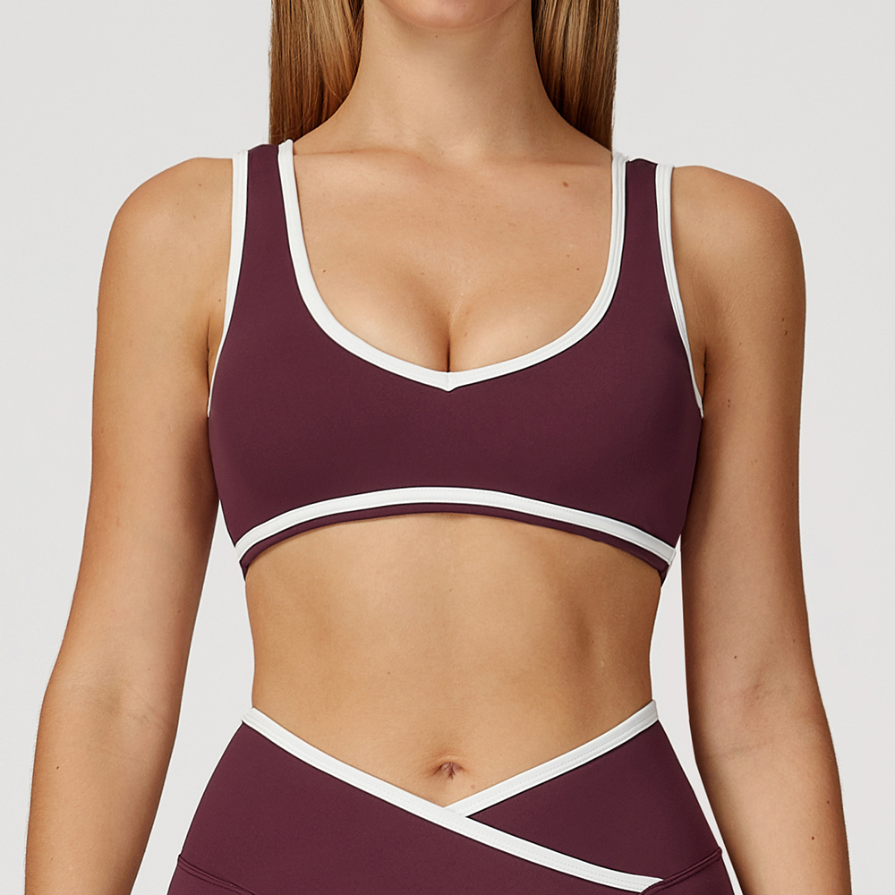V-Neck Sports Bra Women Top Pu - Crop Top Crochet incelemesi ve fiyatı
