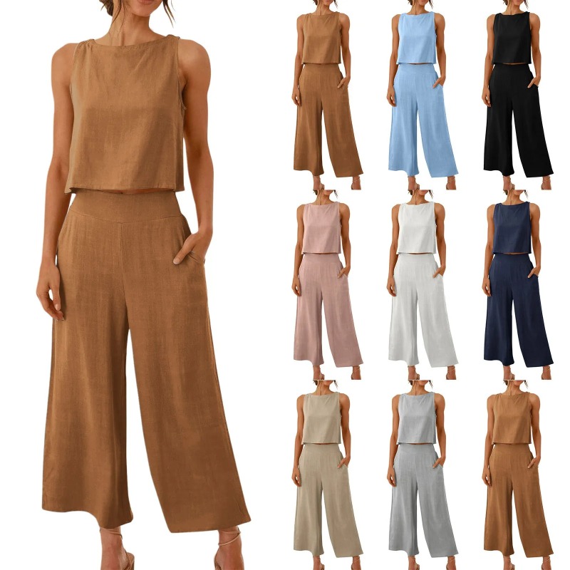 2025 New Summer Tops Cotton Li - Linen Pant Wide incelemesi ve fiyatı