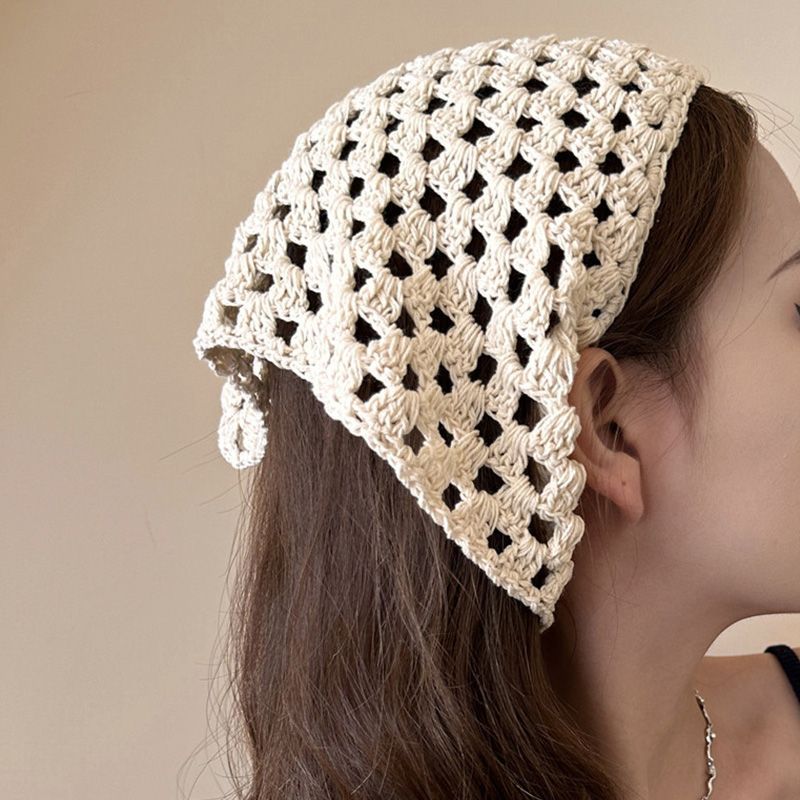 Crochet Triangle Hair Scarf Ho - Headband Summer Knit incelemesi ve fiyatı