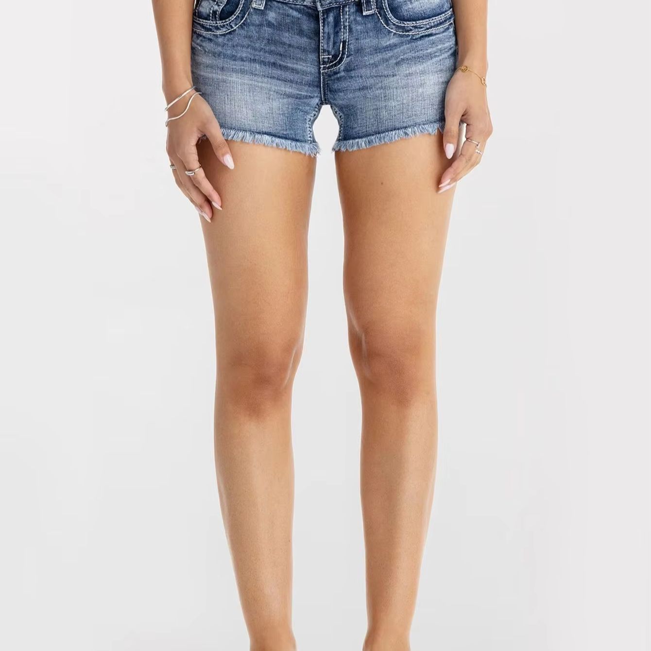 Women Clothes Butterfly Rhines - Shorts Denim Frayed incelemesi ve fiyatı