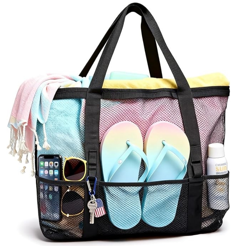 Travel Mesh Beach Bag for Wome - Tote Bag Beach incelemesi ve fiyatı