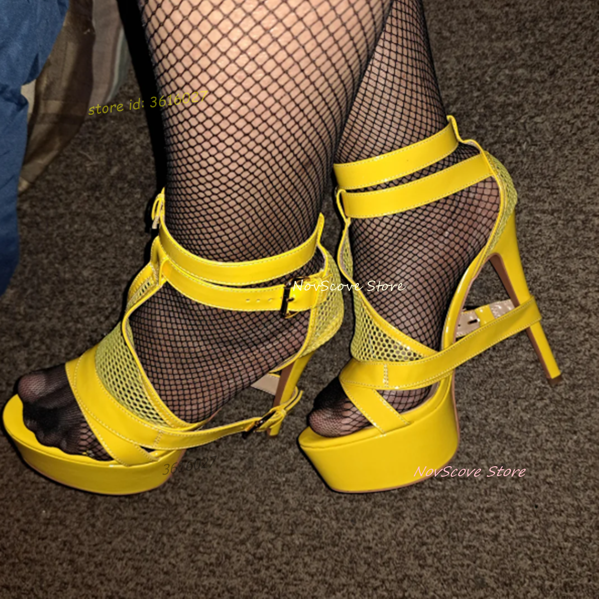 Yellow Open Toe Strappy Sandal - Sandal Strappy Heeled incelemesi ve fiyatı