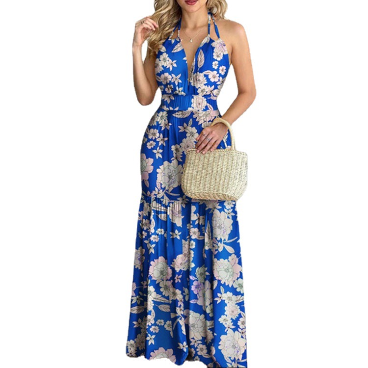 Floral Maxi Dress Long Backles - Maxi Dress Halter incelemesi ve fiyatı