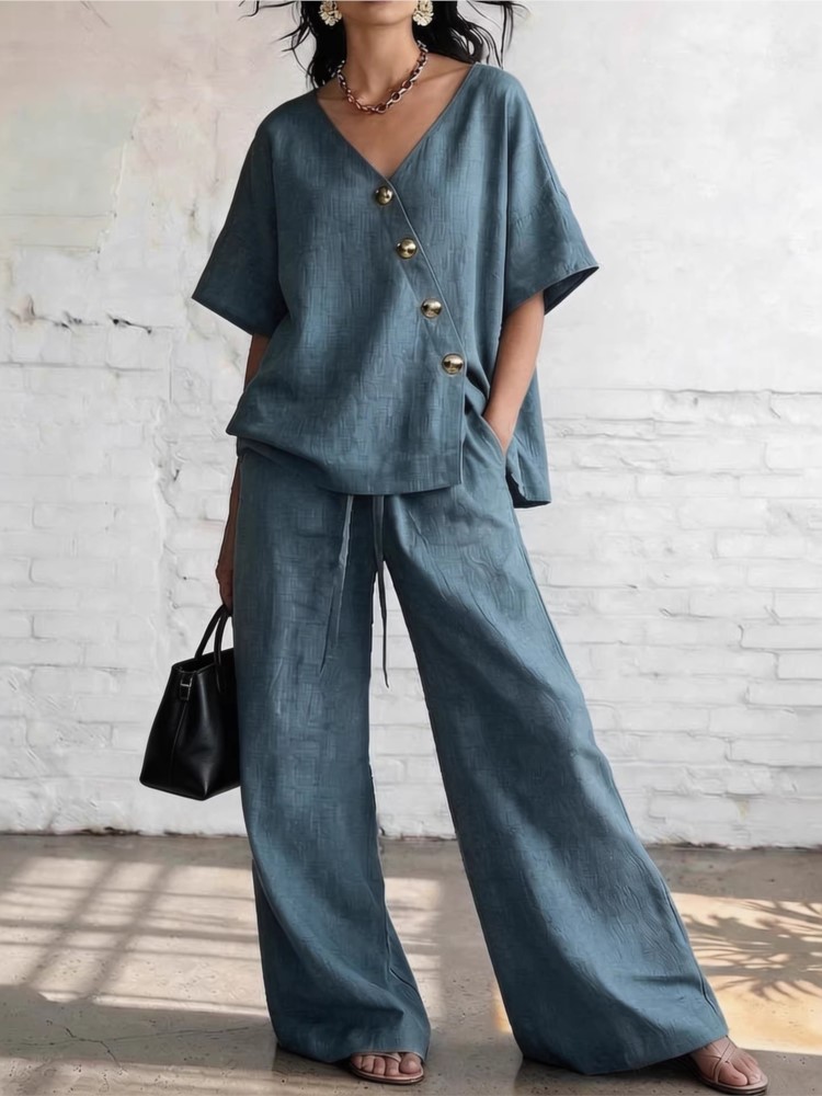 Casual Cotton Loose Pants Sets - Linen Pant Wide incelemesi ve fiyatı