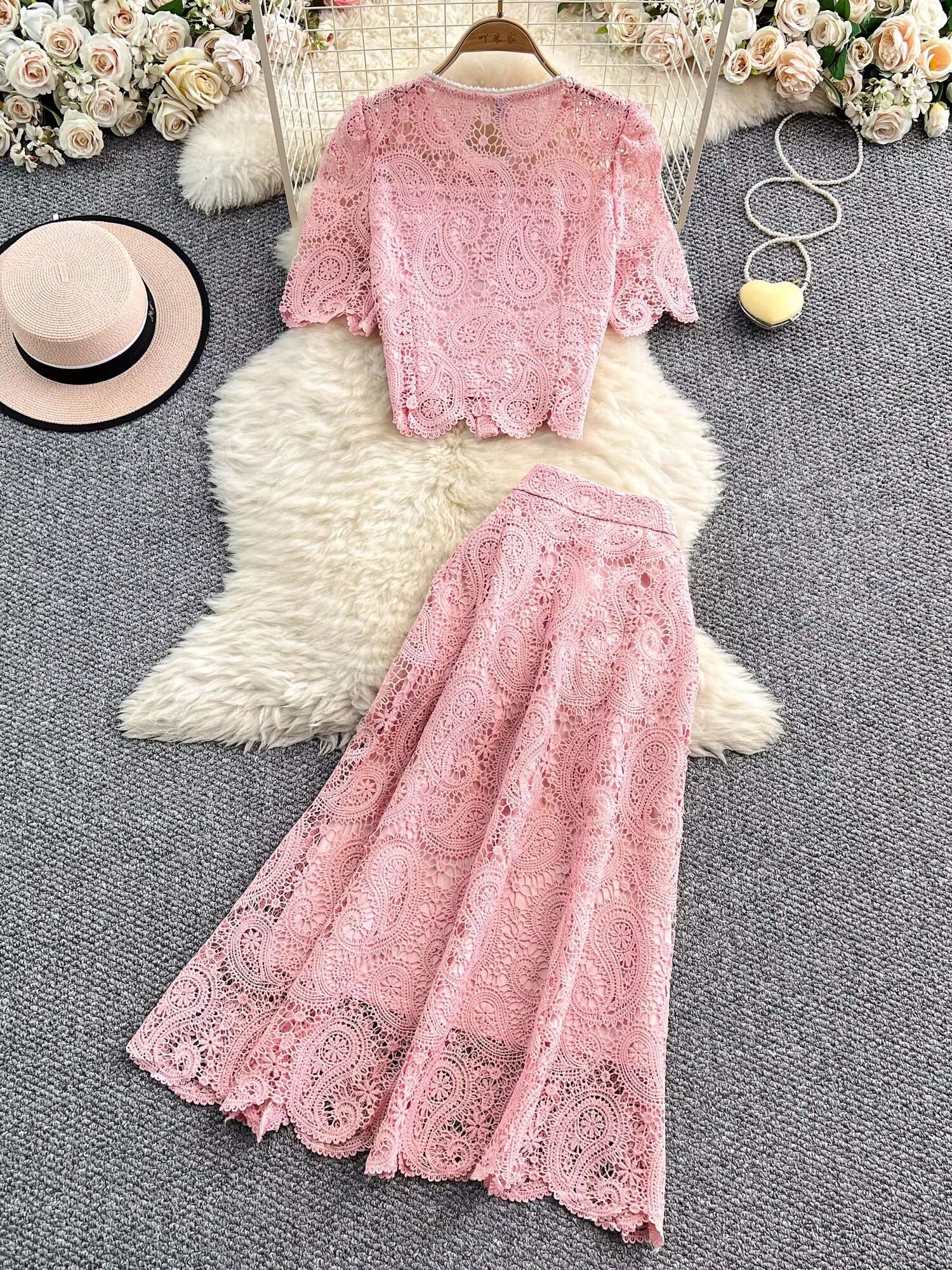 Elegant Pearl Long Dress Suits - Midi Skirt Floral incelemesi ve fiyatı