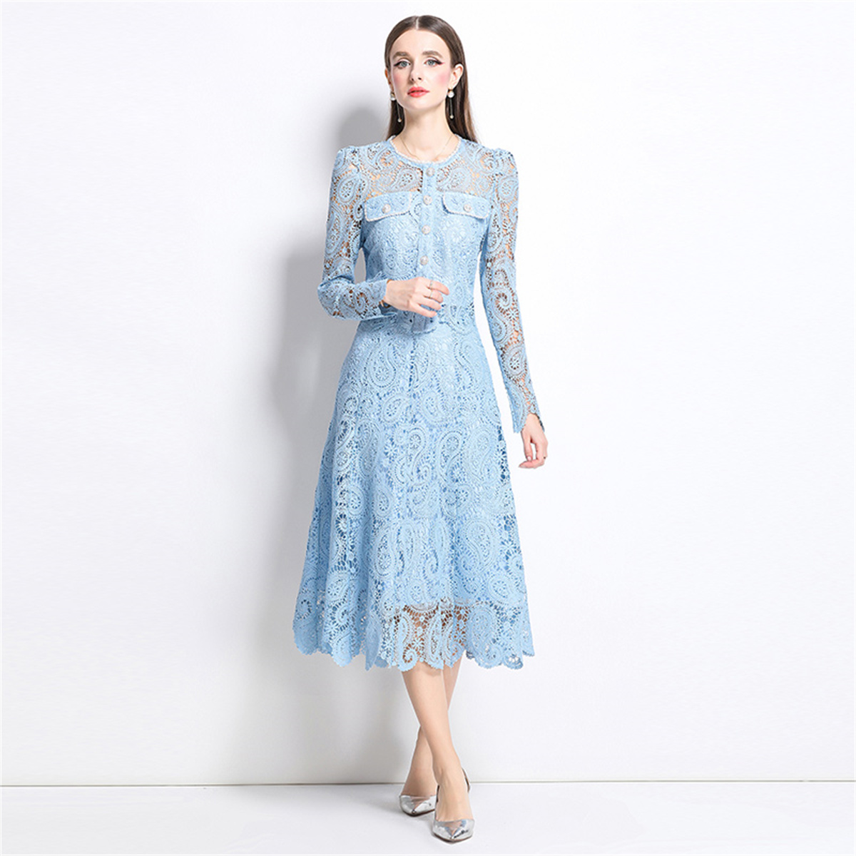 Spring Sweet Lace Flower Embro - Midi Skirt Floral incelemesi ve fiyatı