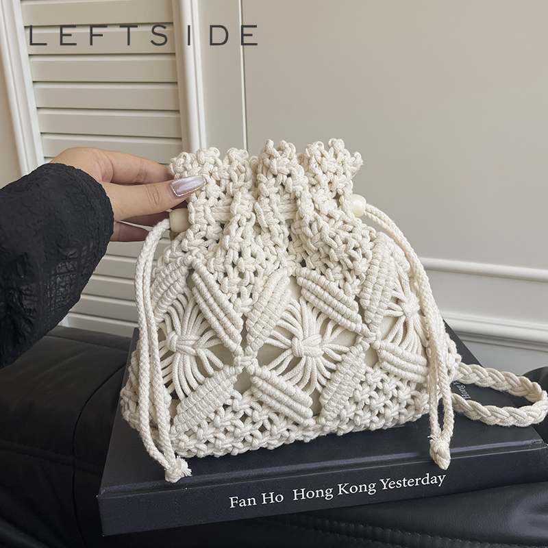 LEFTSIDE Weave Small Shoulder  - Crochet Bag Raffia incelemesi ve fiyatı