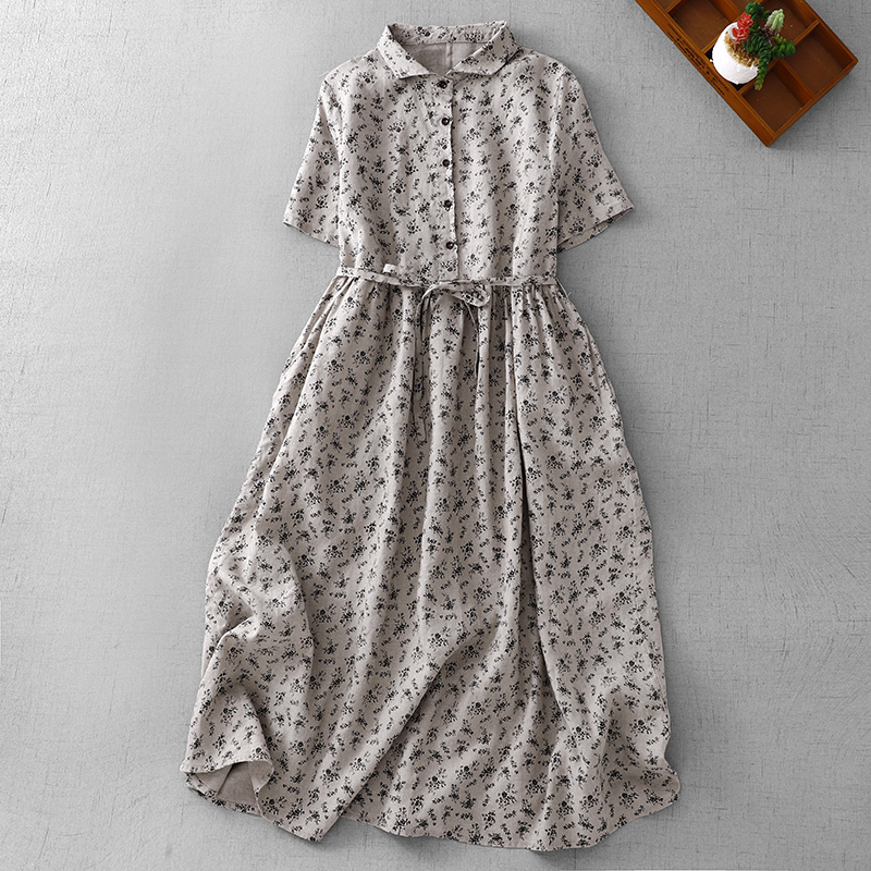 Summer Floral Cotton Linen Dr  - Midi Skirt Floral incelemesi ve fiyatı