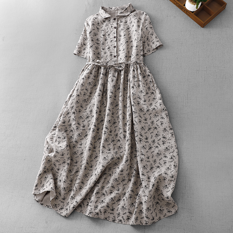 Summer Floral Cotton Linen Dr  - Midi Skirt Floral incelemesi ve fiyatı