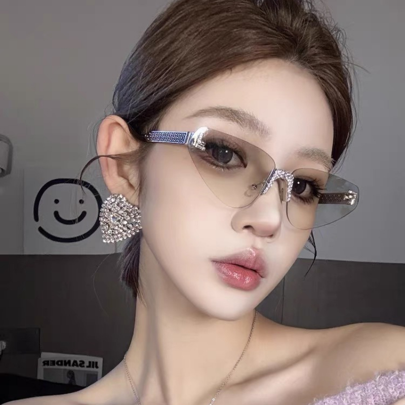 Women's Sexy Cat Eye Rimless R - Sunglasses Cat Eye incelemesi ve fiyatı