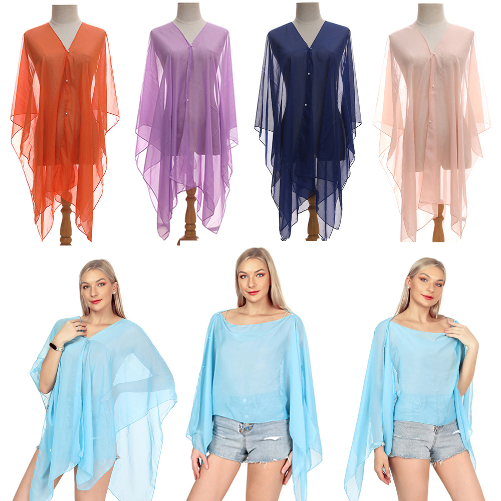 Fashion Solid color Shawl Scar - Cover Up Kaftan incelemesi ve fiyatı