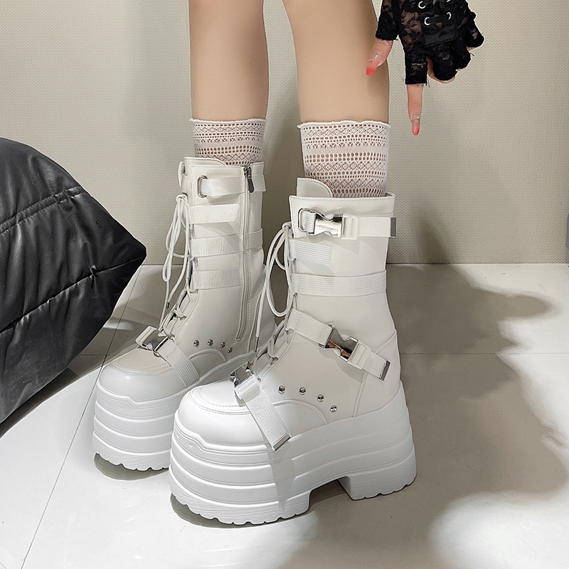 13.5CM,17CM Women Punk Boots A - Wedge Espadrille Women incelemesi ve fiyatı