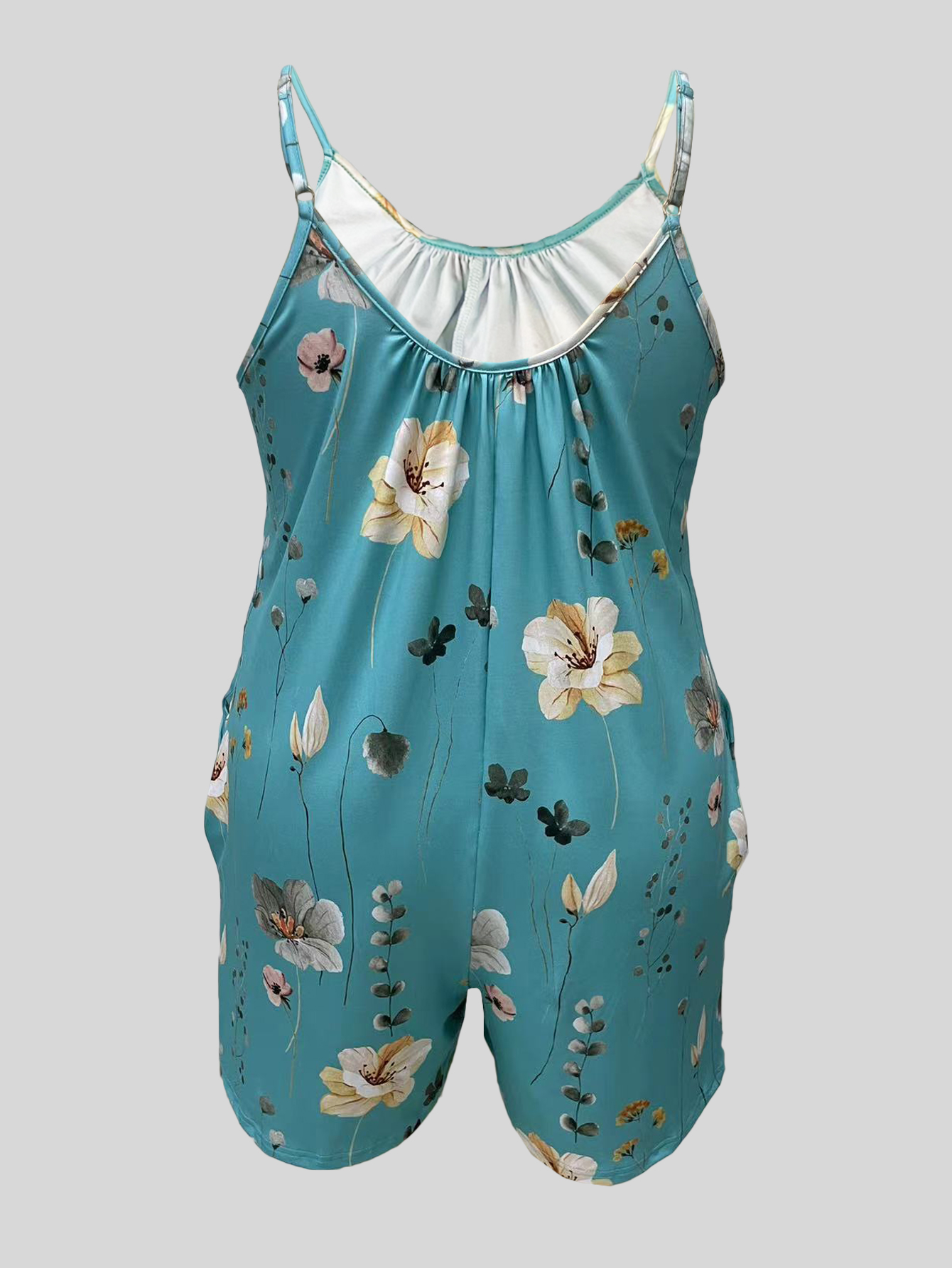 Plus Size Allover Print Cami R - Romper Floral Print incelemesi ve fiyatı