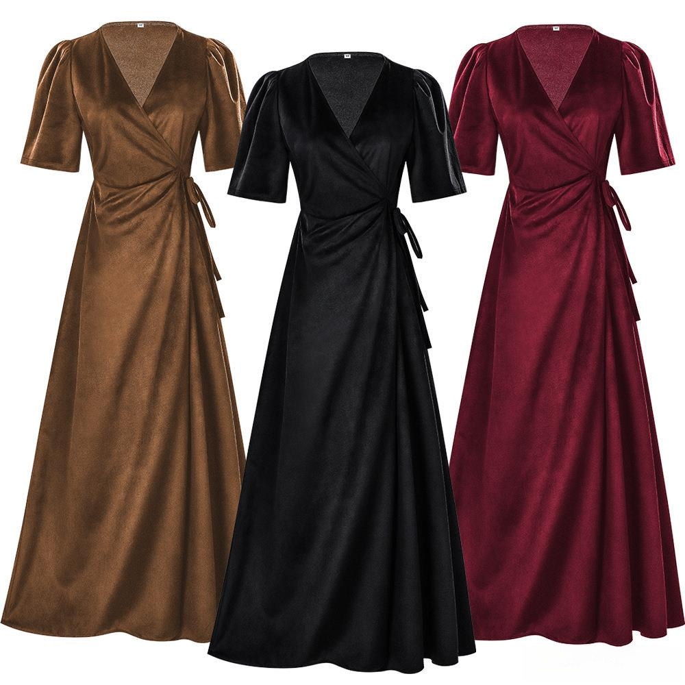 Ladies Long V-Neck Wrap Slim P - Linen Dress Wrap incelemesi ve fiyatı