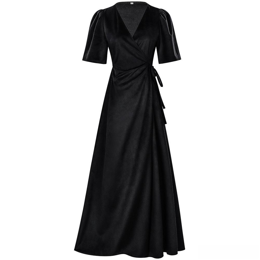 Ladies Long V-Neck Wrap Slim P - Linen Dress Wrap incelemesi ve fiyatı