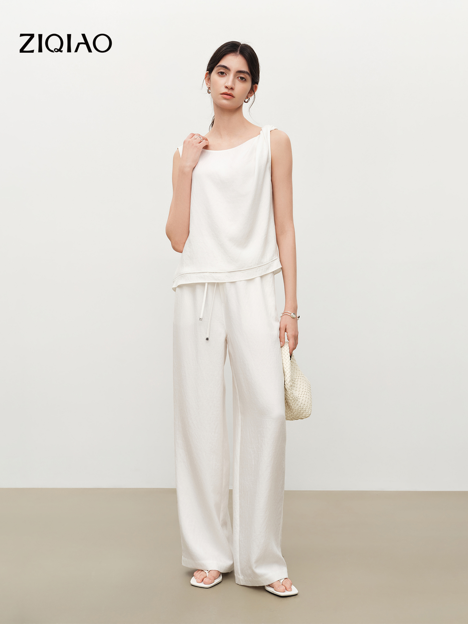 ZIQIAO Relaxed Old Money Style - Linen Pant Wide incelemesi ve fiyatı