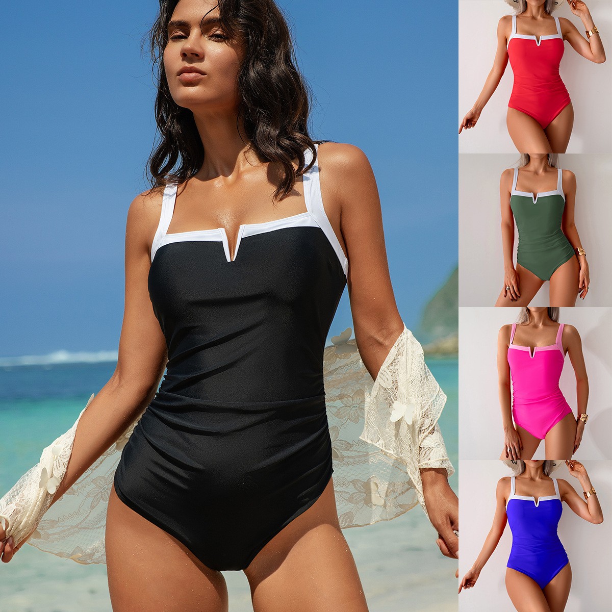Swimwear Woman One Piece Swims - Swimsuit Bikini Ruched incelemesi ve fiyatı