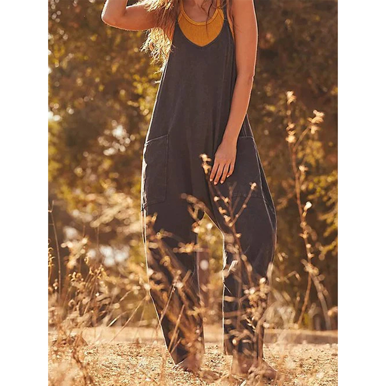 Loose Summer Jumpsuit Casual   - Jumpsuit Linen Relaxed incelemesi ve fiyatı