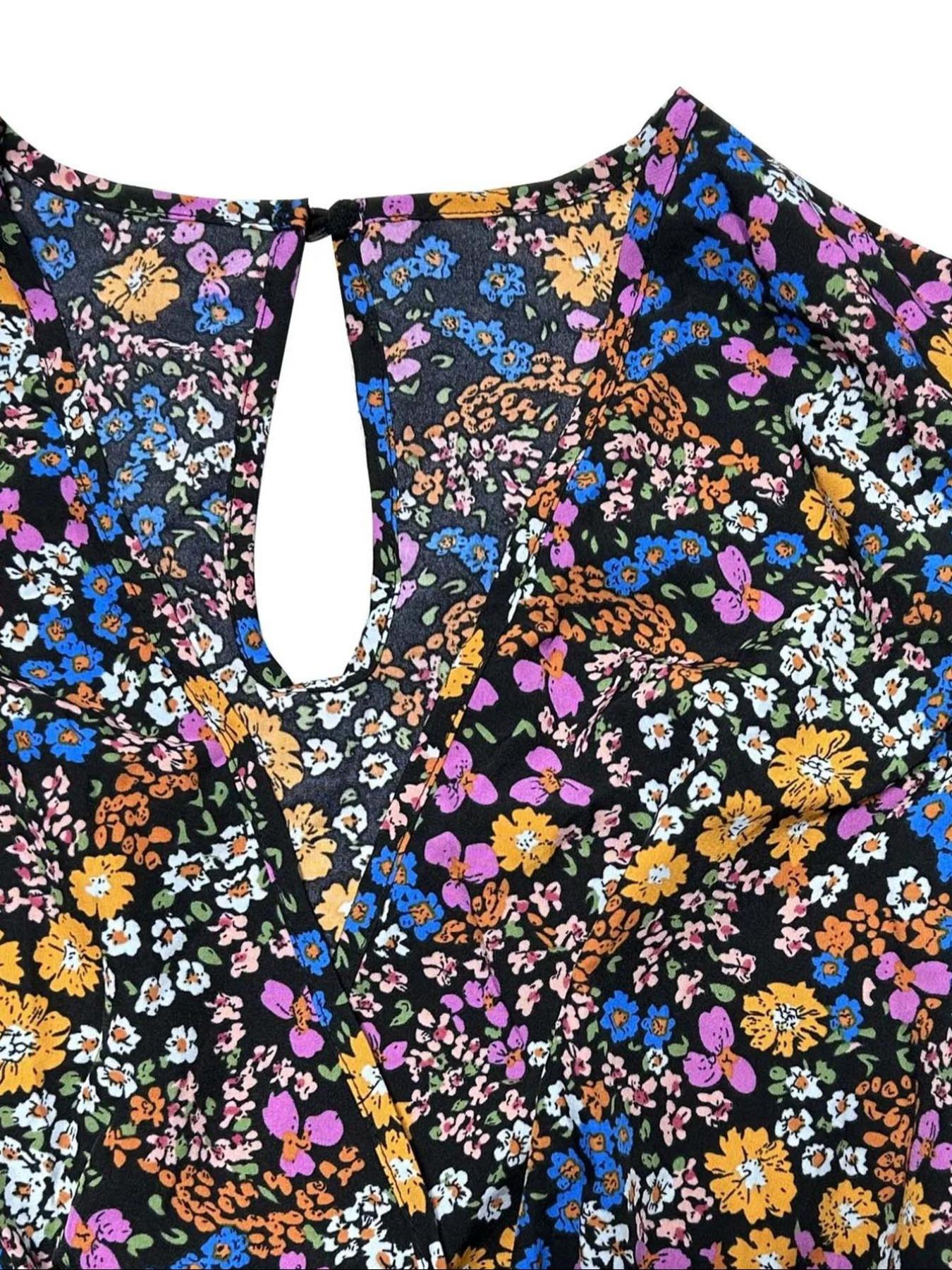 【Plus Size】 Floral Print Tie S - Romper Floral Print incelemesi ve fiyatı