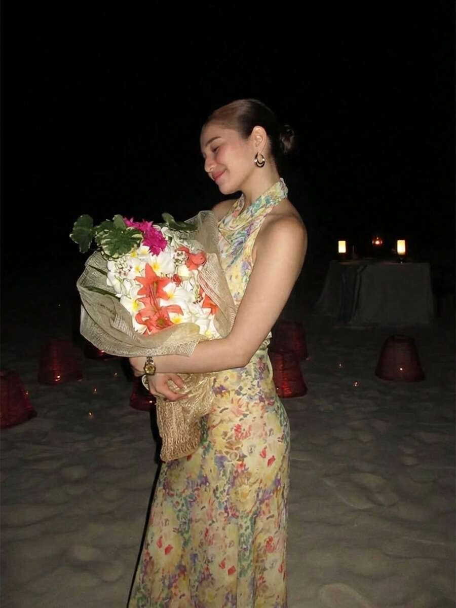 Womens Floral Maxi Halter Back - Maxi Dress Halter incelemesi ve fiyatı