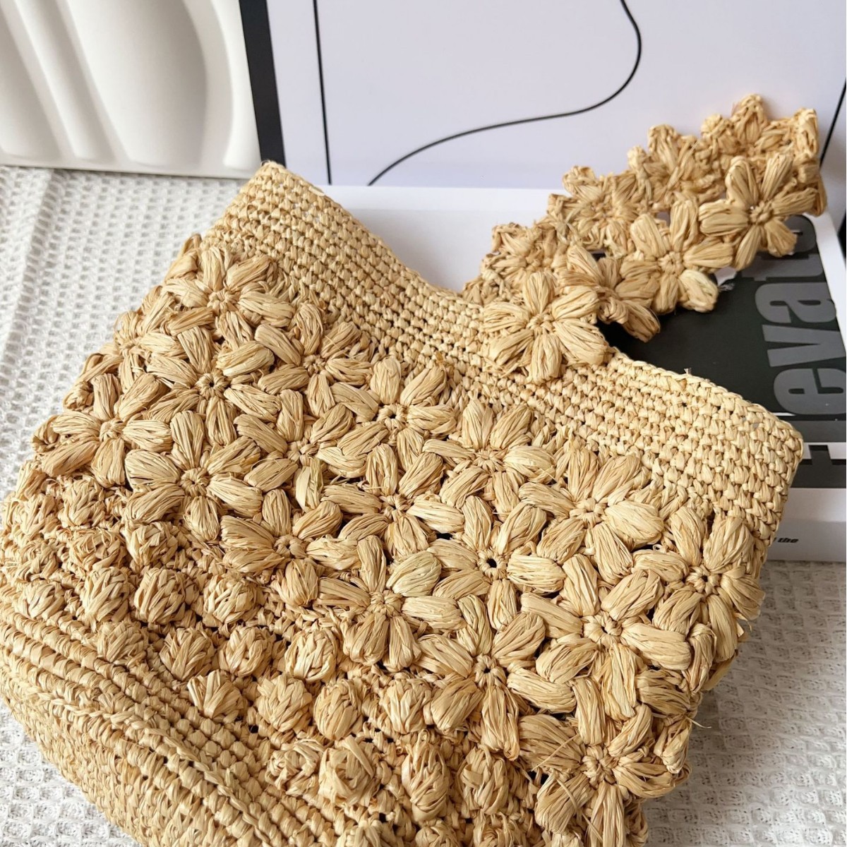 Women Summer Raffia Woven Buck - Crochet Bag Raffia incelemesi ve fiyatı
