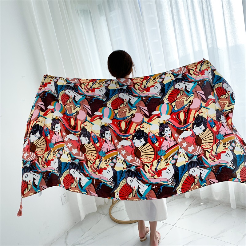 90x185cm Cotton Linen Print Su - Linen Dress Wrap incelemesi ve fiyatı